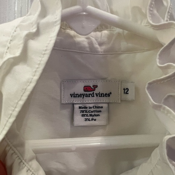 Girl’s Vineyard Vines White Long Sleeve Button Down Shirt Size 12 - Picture 4 of 5